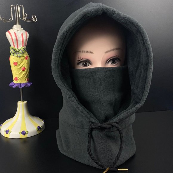 Winter Ski Mask Cover Hoodie Thermal Fleece Lined Balaclava Neck Full Face Cover - Picture 1 of 8